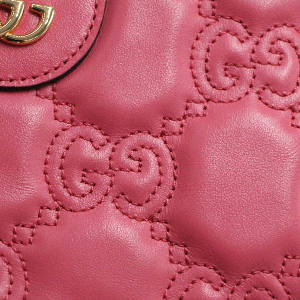 Gucci GG Matelassé Mini Bag in Pink Leather 739736 - Luxury Handbag